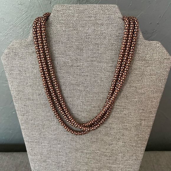 Coppertone Three Strand Necklace - Picture 1 of 7